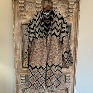 Boutique brand Aztec print long cardigan